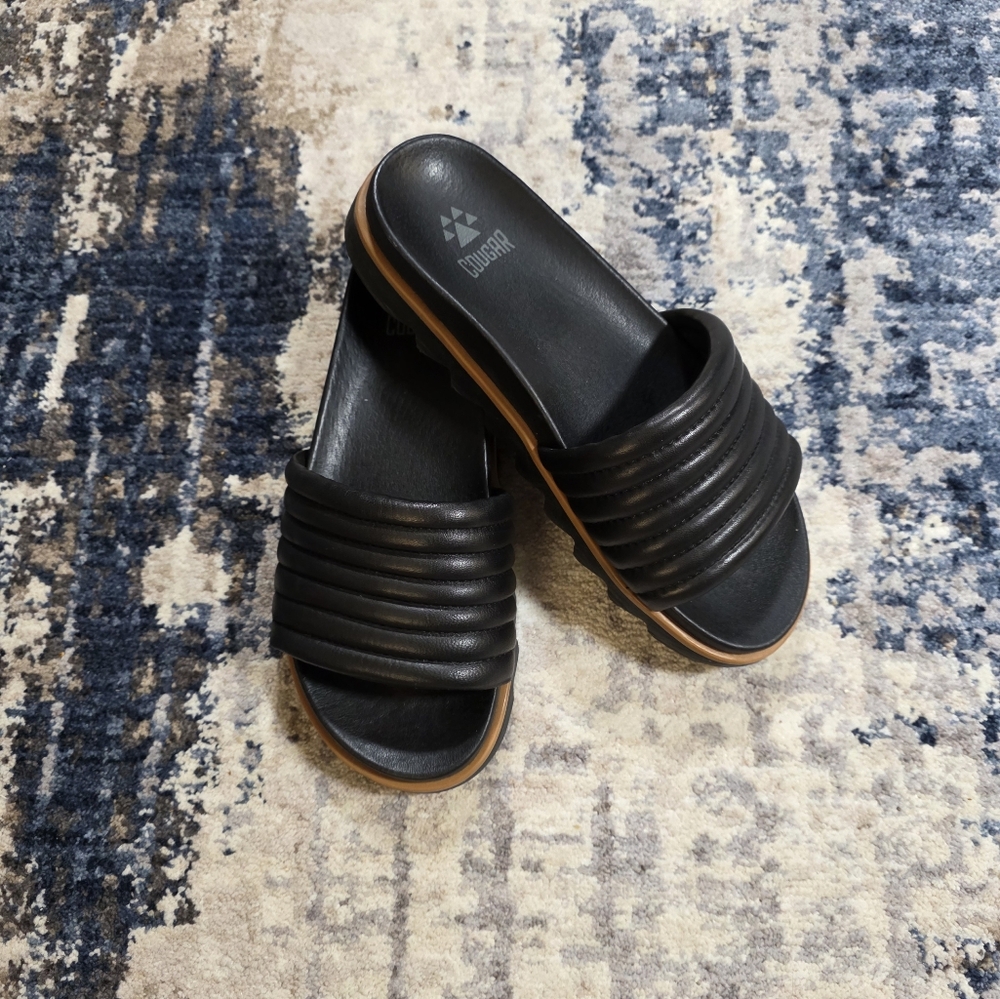 Cougar Black Slide Sandals